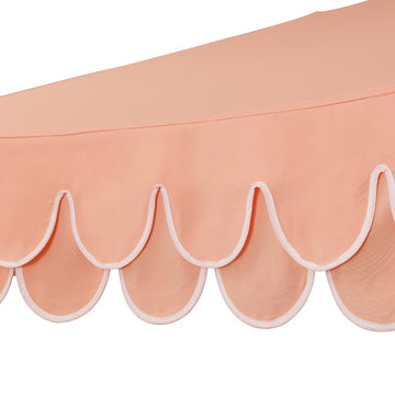 Tracy 9 ft. Classic MidCentury Scalloped Fringe Market Patio Umbrella